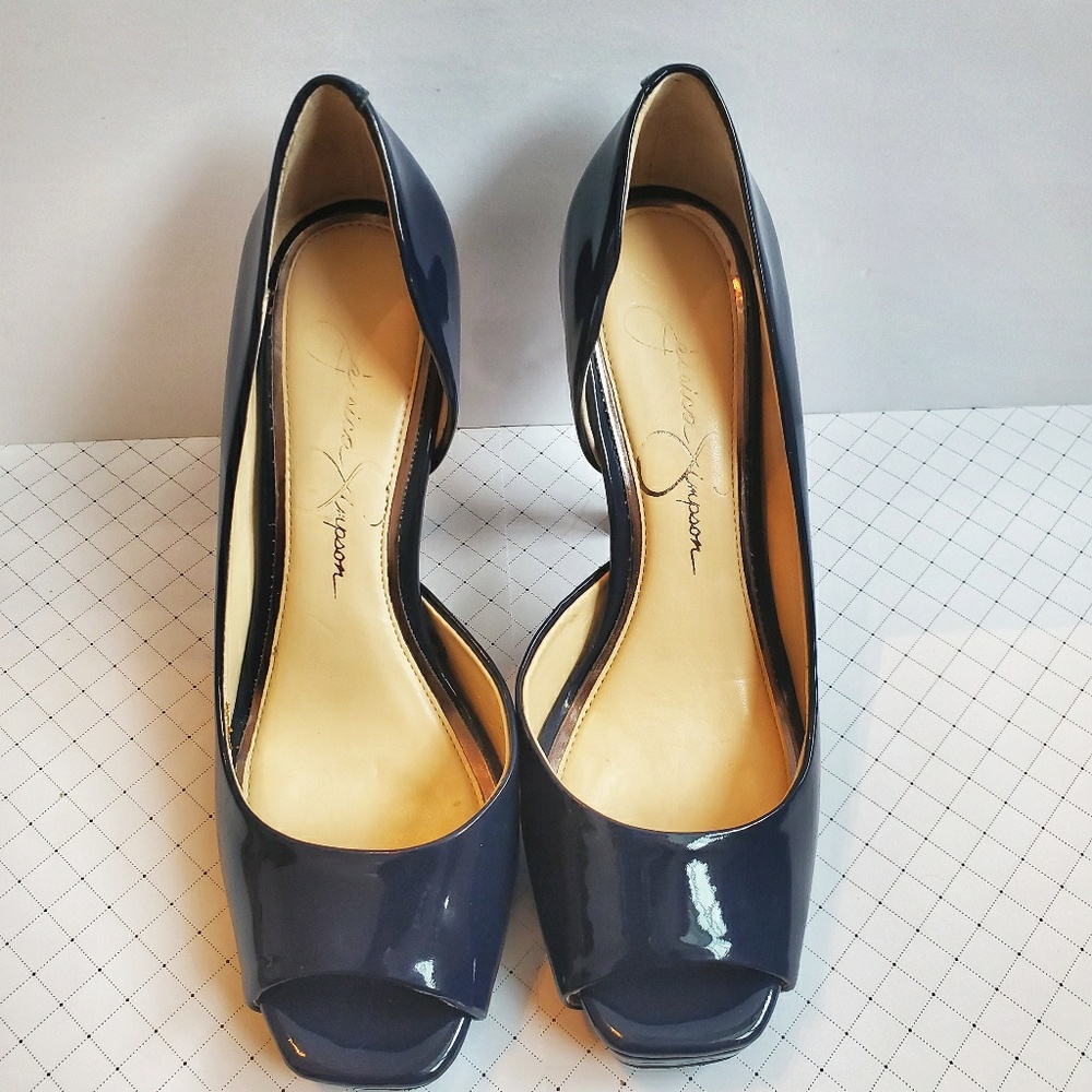 Jessica Simpson Josette Navy Open Toe Heel 6/36